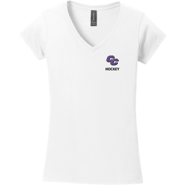 Curry College Softstyle Ladies Fit V-Neck T-Shirt