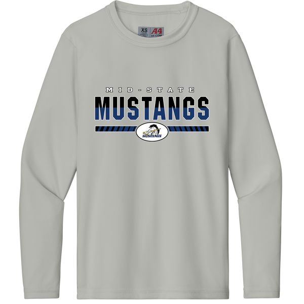 Mid-State Mustangs Youth Cooling Performance Long Sleeve Tee