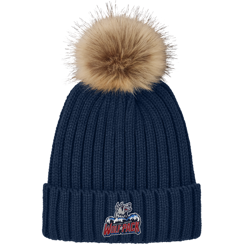 Hartford Jr. Wolfpack Faux Fur Pom Beanie